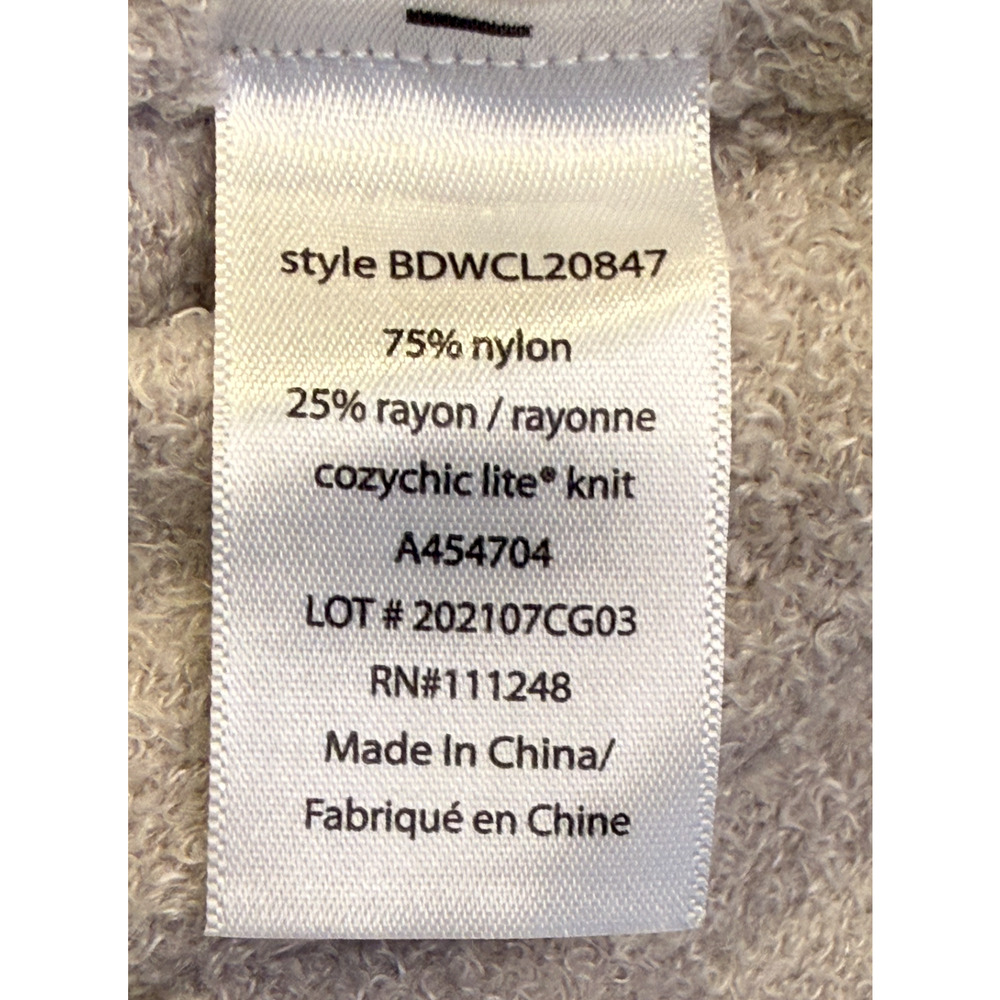 NWT BAREFOOT DREAMS FOG GRAY COZYCHIC LITE HALF ZIP ROLLED EDGE TUNIC SWEATER 1X - Picture 10 of 11